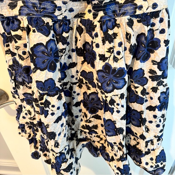 NWT Ulla Johnson Celia Blue Dress Lapis Floral Print Mini Puff Sleeve - Picture 7 of 11